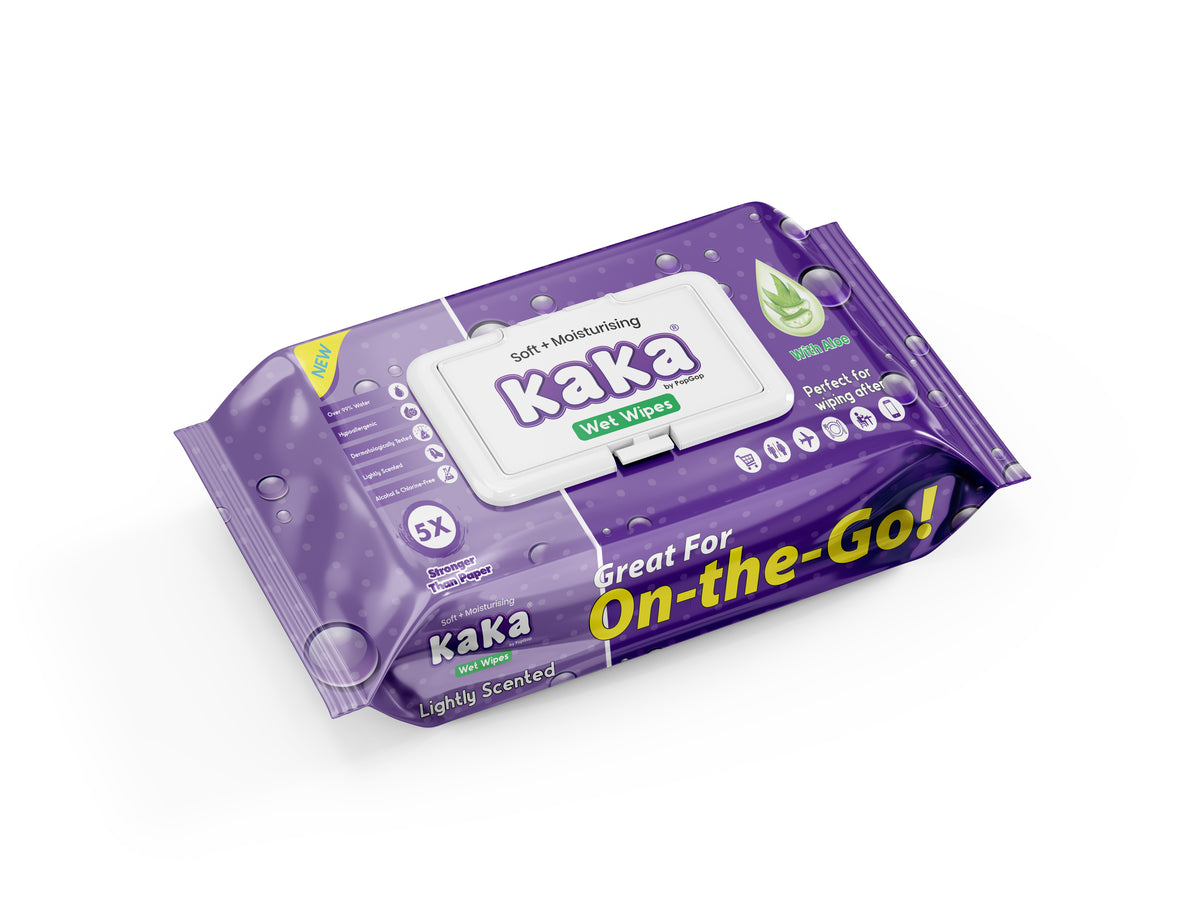 KaKa Soft & Moisturising Wet Wipes with Aloe – Hypoallergenic, 99% Water (60 Sheets)