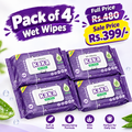 KAKA® Wet Wipes (Pack of 4)